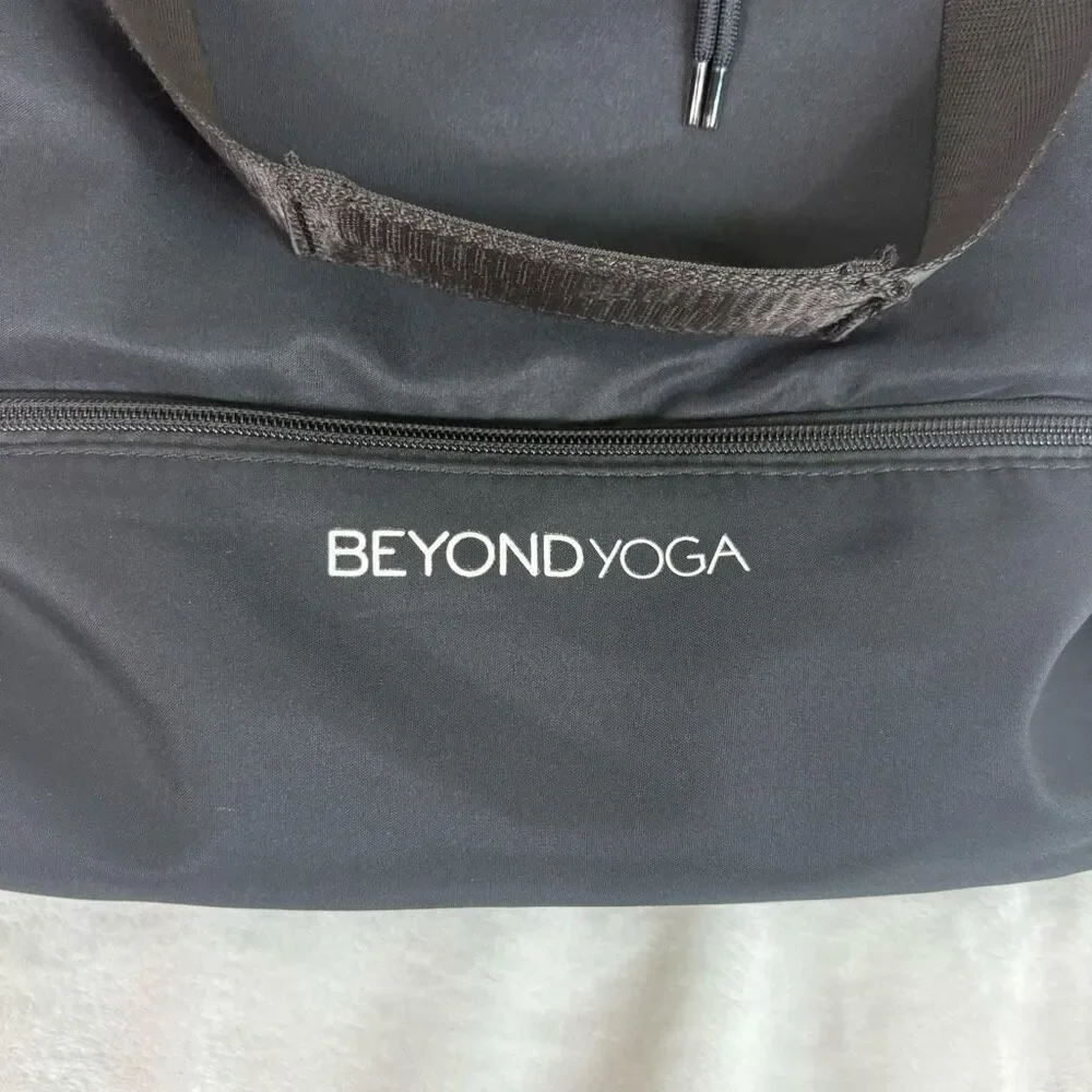 Beyond‎ Yoga Black Drawstring Top Tote Backpack Bag Medium
